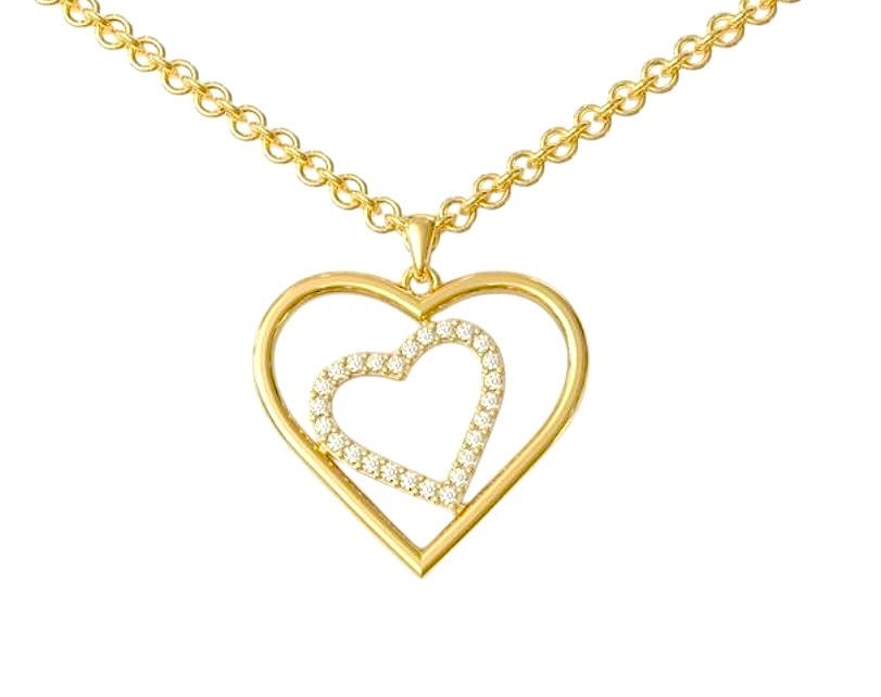 14k Double Heart - PrettynGoldd
