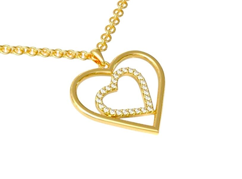 14k Double Heart - PrettynGoldd
