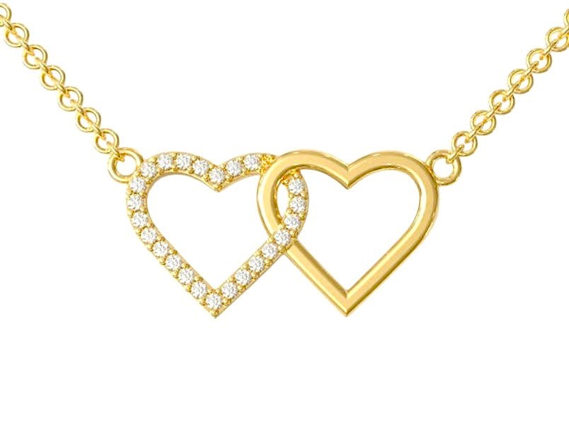 14k Double Hearted - PrettynGoldd