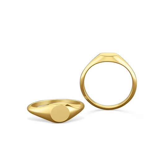 14k Horizontal Oval Signet Ring - PrettynGoldd
