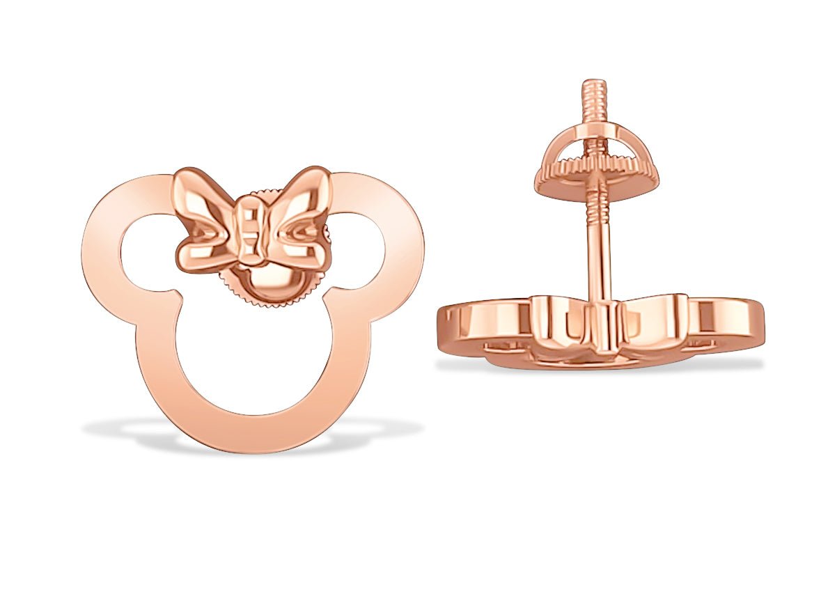 14k Mini Mouse Earrings - PrettynGoldd