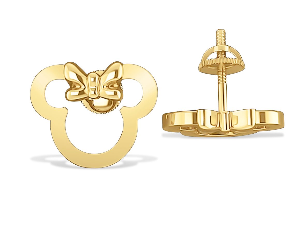 14k Mini Mouse Earrings - PrettynGoldd