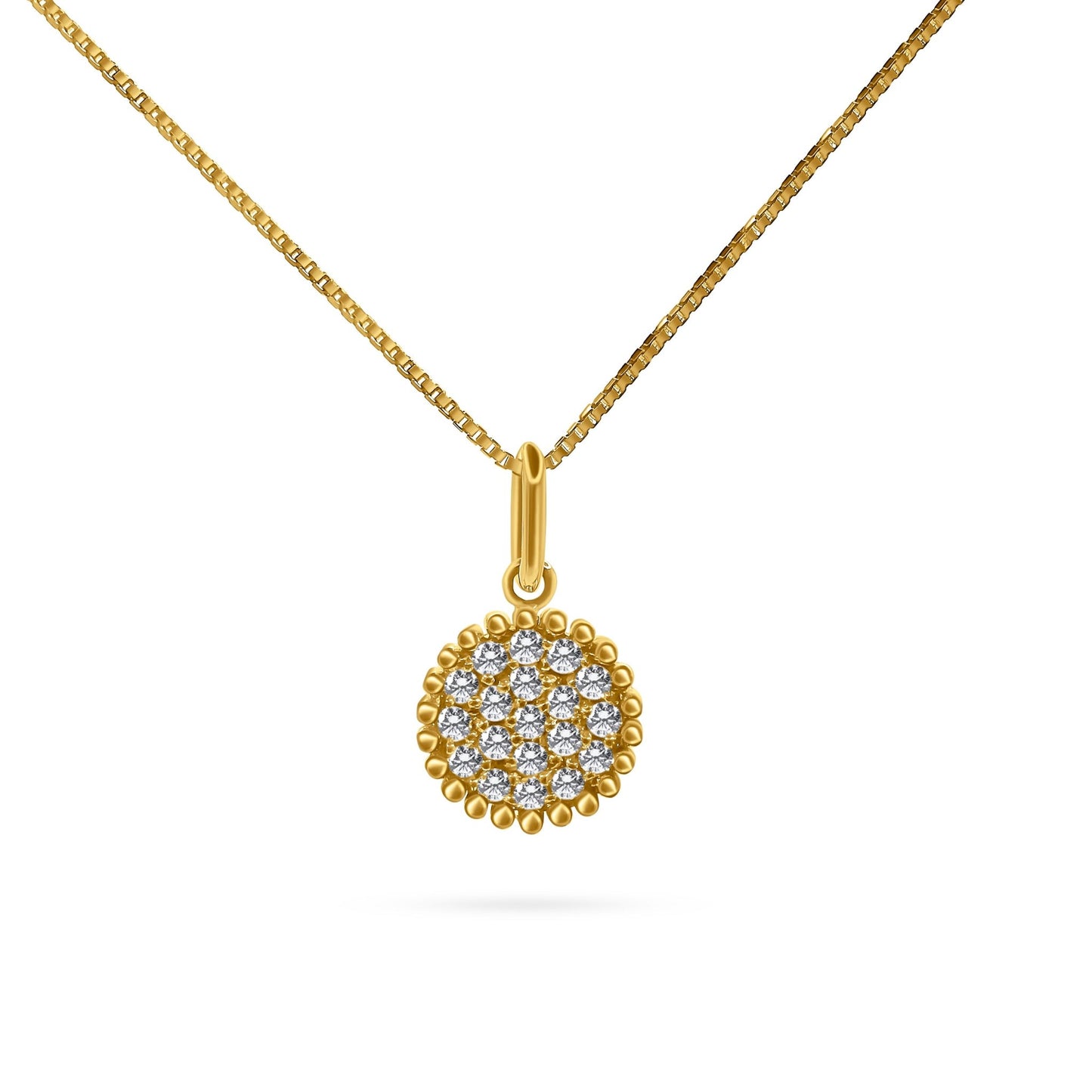 14k Round Necklace - PrettynGoldd