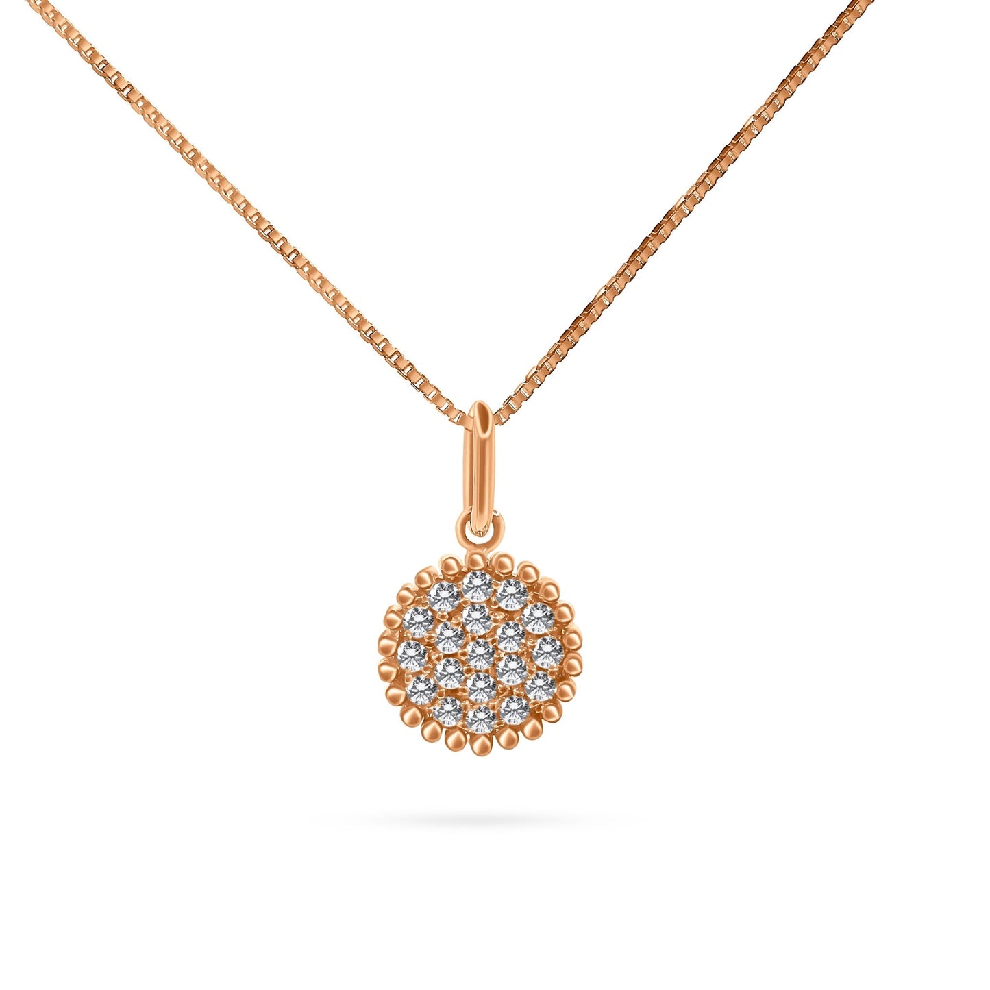 14k Round Necklace - PrettynGoldd
