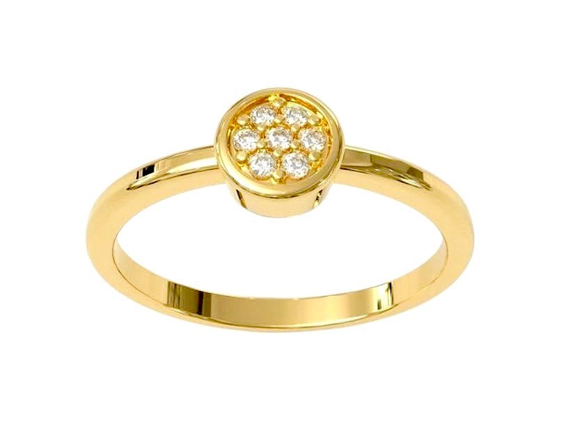 14k Round Pave Ring - PrettynGoldd