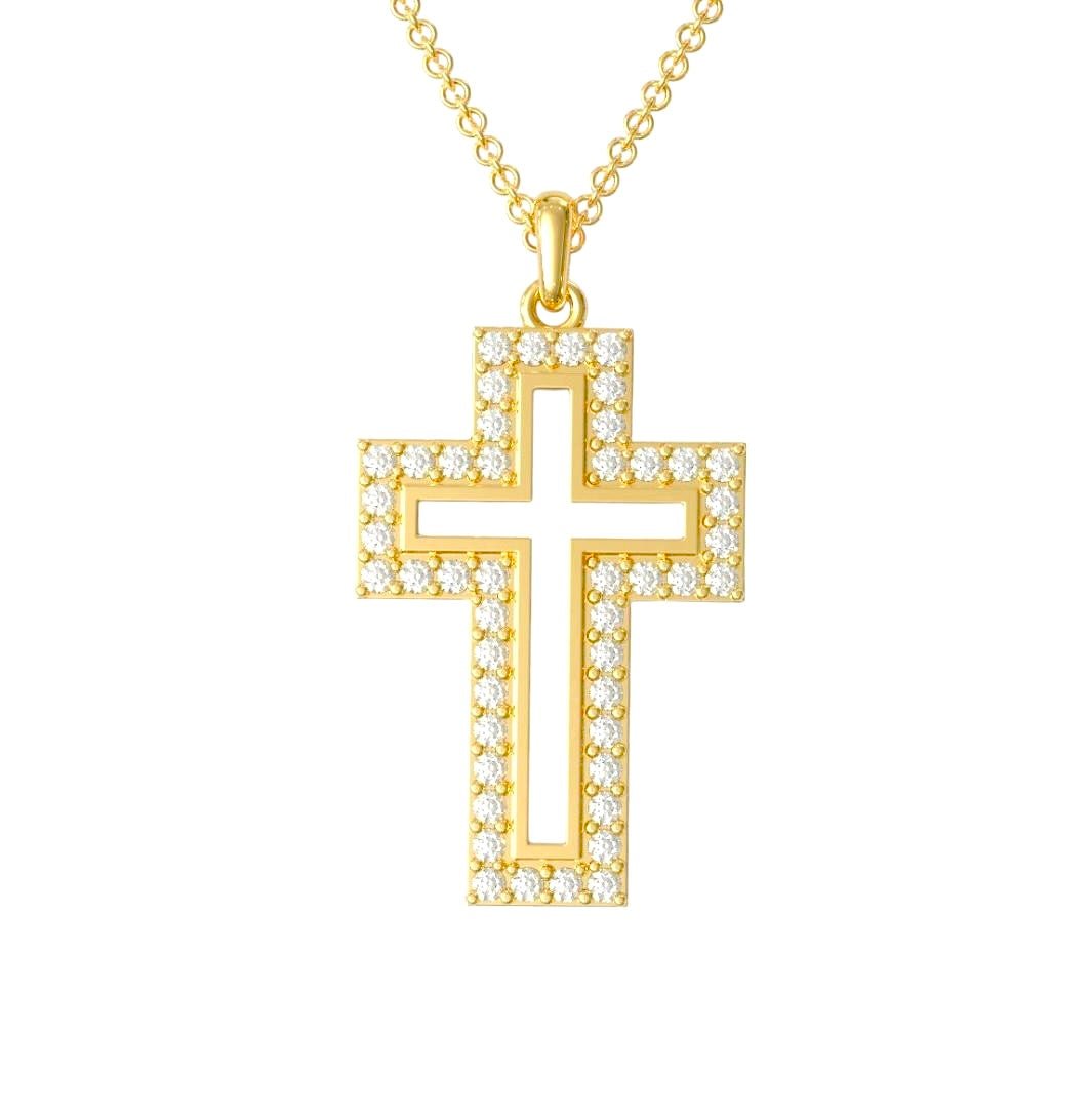 14k Trinity Cross - PrettynGoldd