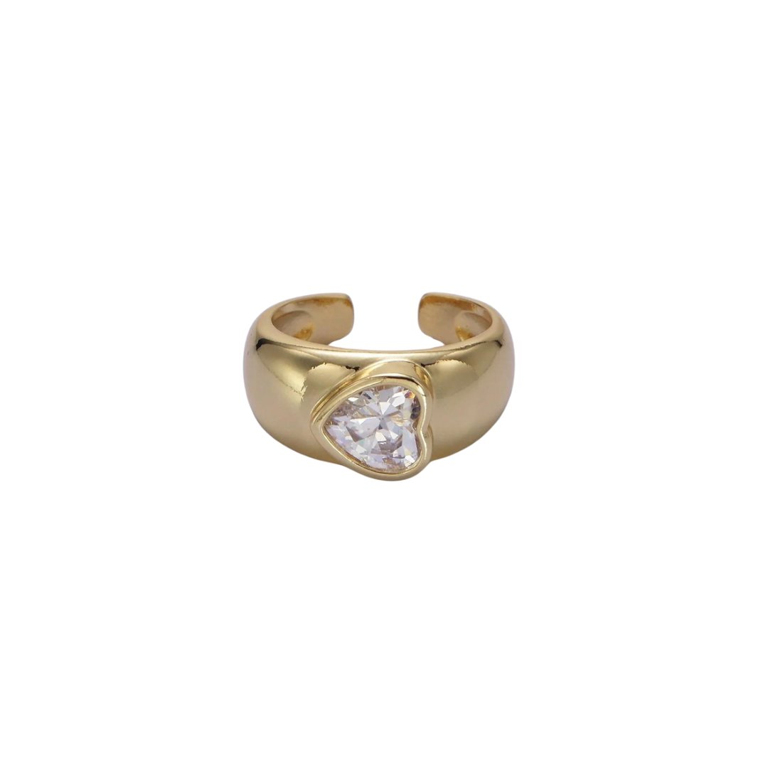 Chunky Heart Ring - PrettynGoldd