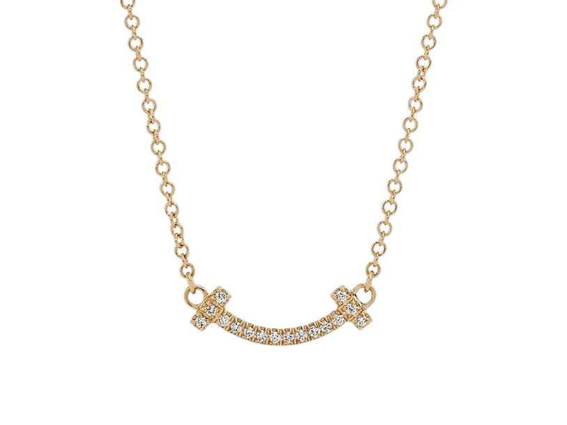 Diamond Smile Pendant - PrettynGoldd