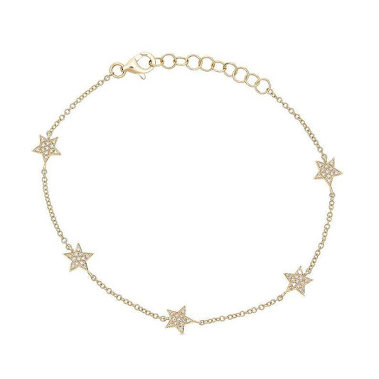 14k Star Bracelet - PrettynGoldd