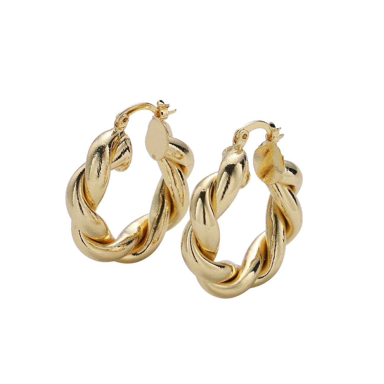 Capri Twist Hoops - PrettynGoldd