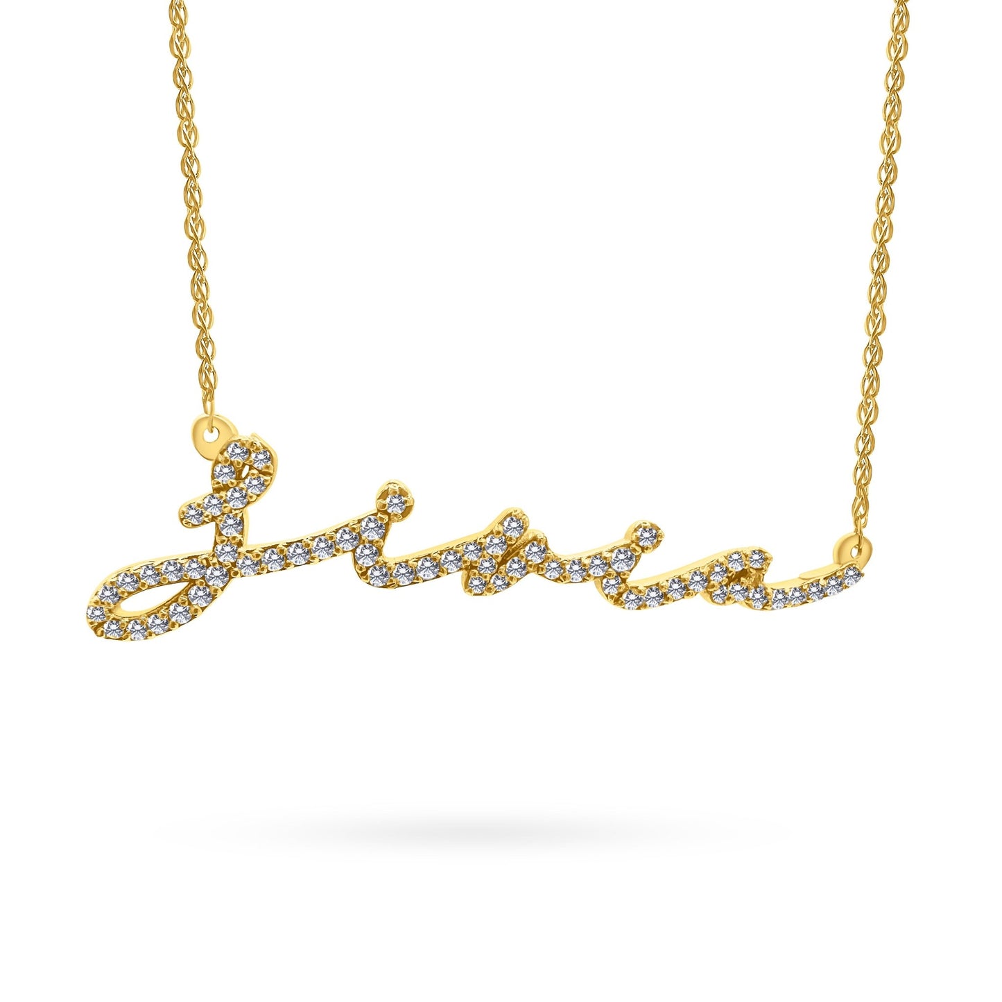 Cursive Diamond Name Pendant - PrettynGoldd