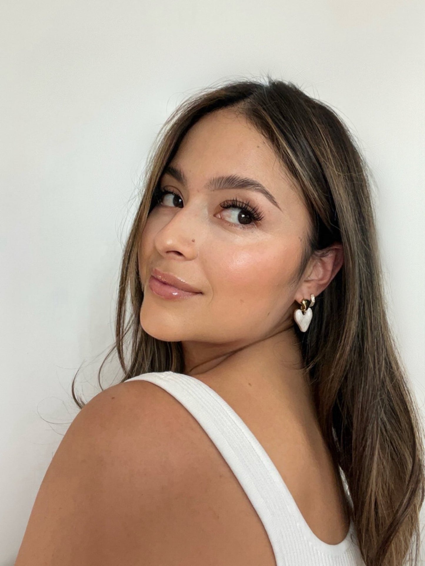 Heart Drop Earrings - PrettynGoldd
