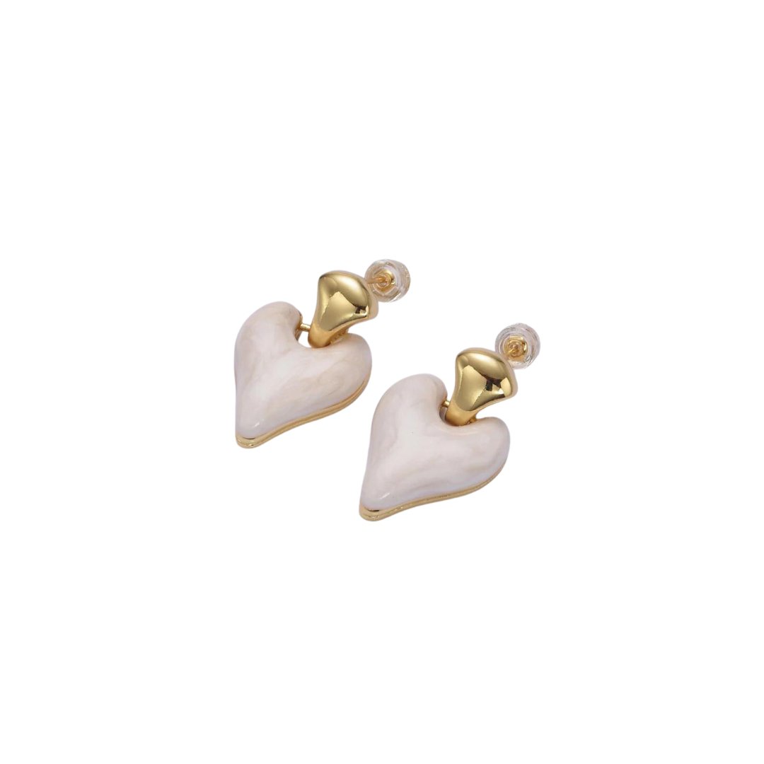 Heart Drop Earrings - PrettynGoldd