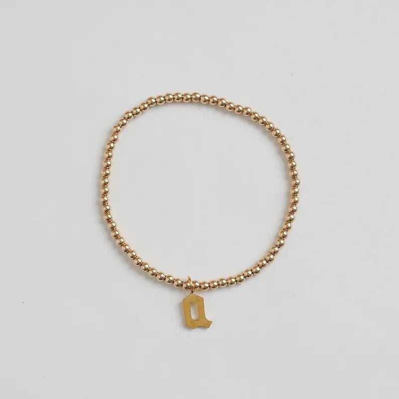 Initial Beaded Bracelet - PrettynGoldd