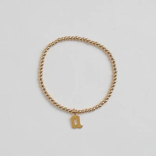 Initial Beaded Bracelet - PrettynGoldd