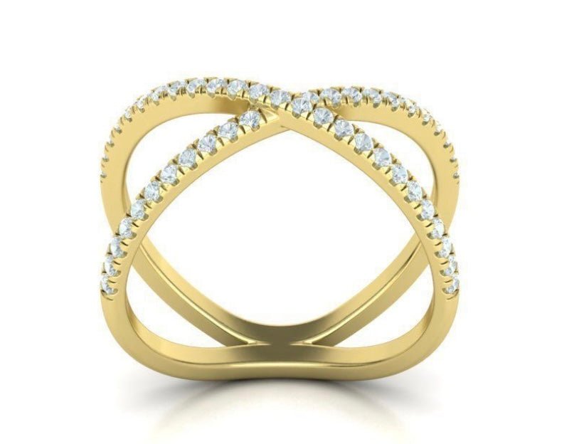 14k Criss - Cross Ring - PrettynGoldd