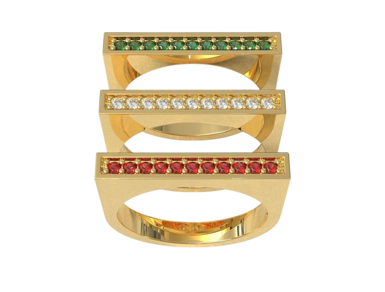 14k Diamond Bar Ring - PrettynGoldd