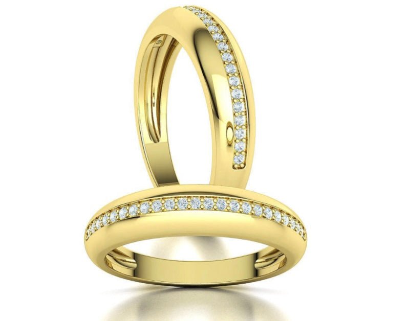 14k Diamond Dome Ring - PrettynGoldd