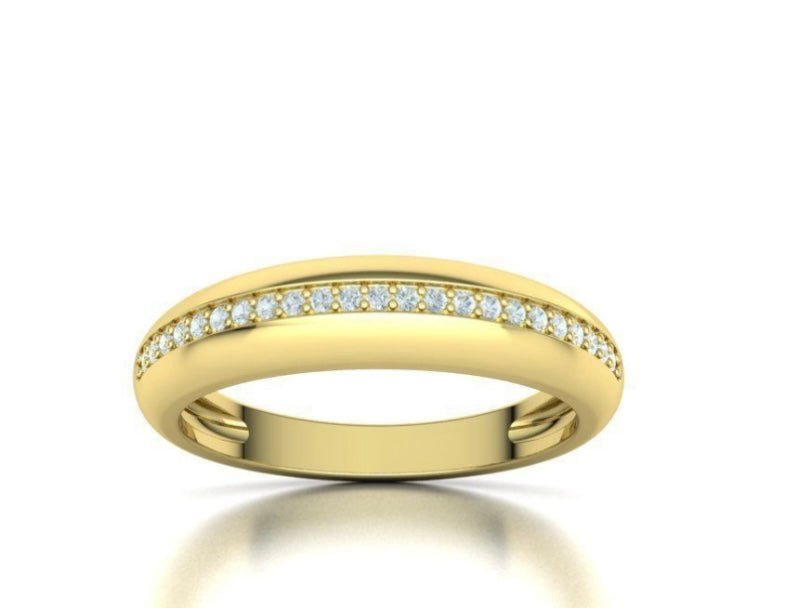 14k Diamond Dome Ring - PrettynGoldd