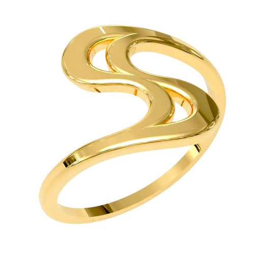 14k Double Wave Ring - PrettynGoldd