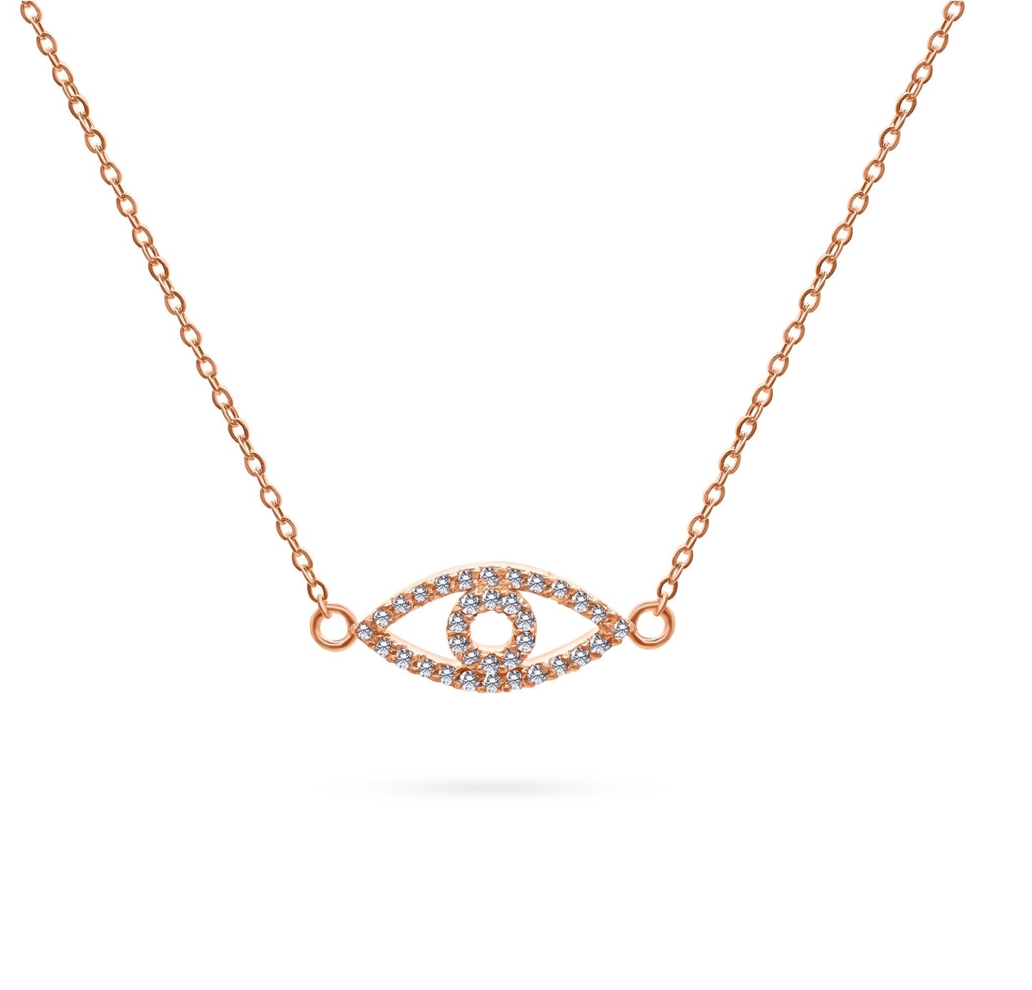 14k Evil Eye Necklace - PrettynGoldd