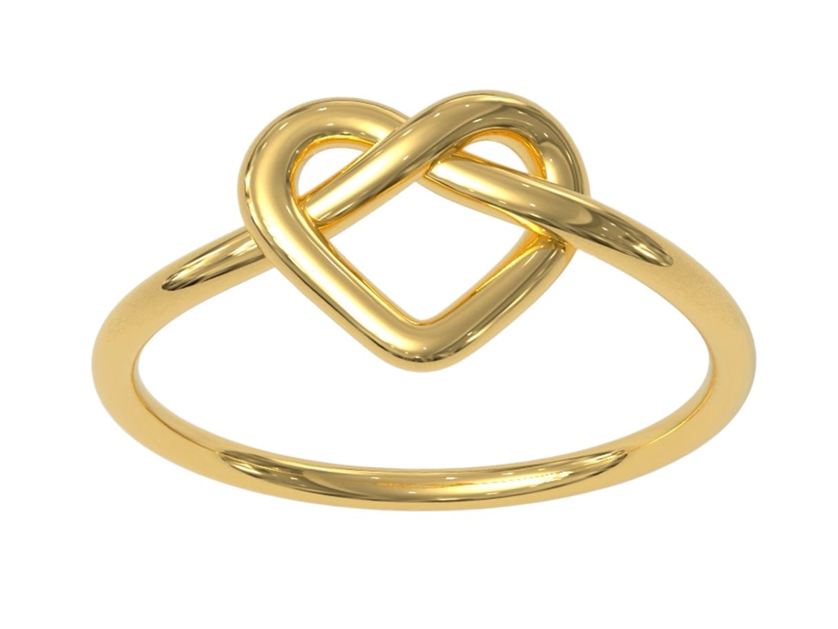 14k Heart Knot Ring - PrettynGoldd