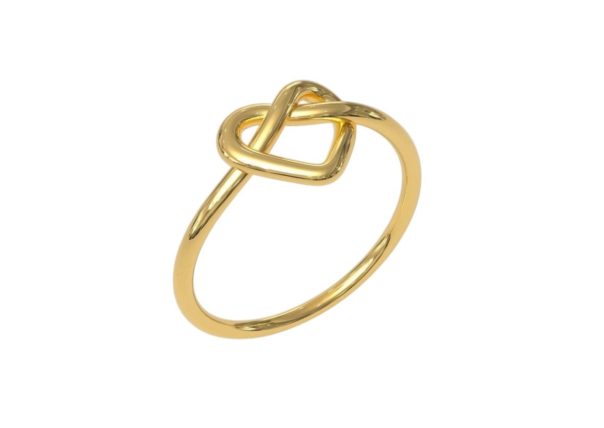 14k Heart Knot Ring - PrettynGoldd