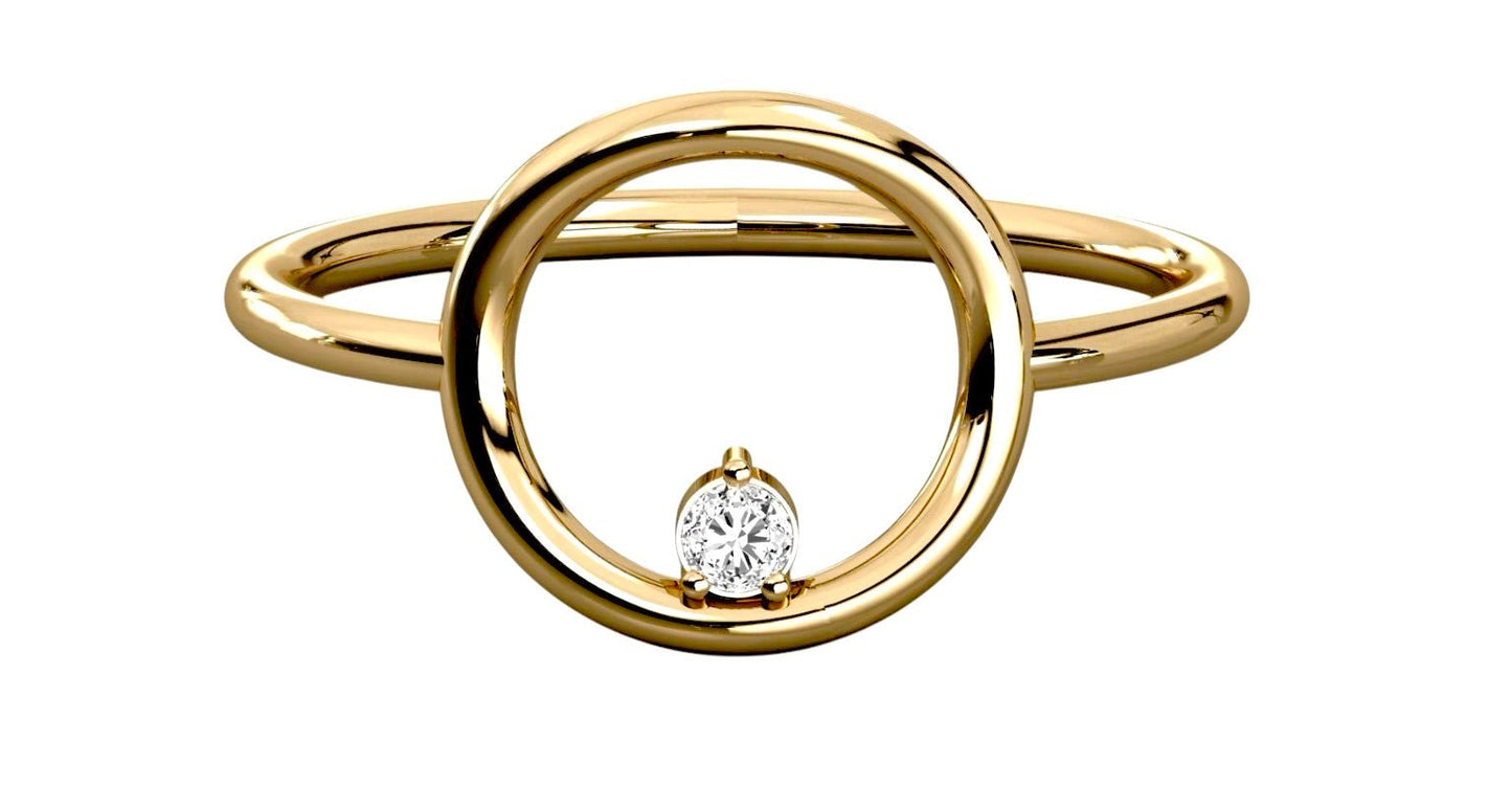 14k Round Ring - PrettynGoldd