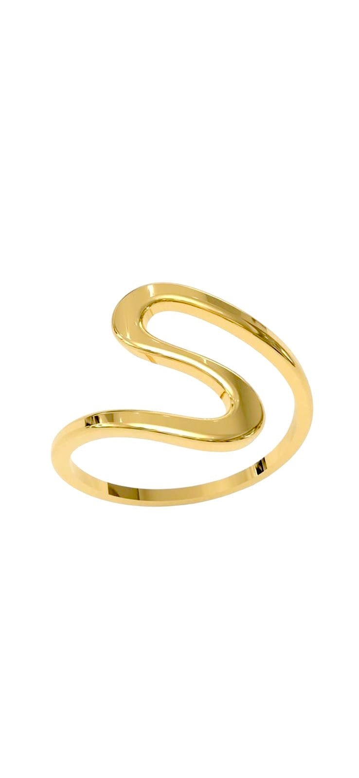 14k Wave Ring - PrettynGoldd