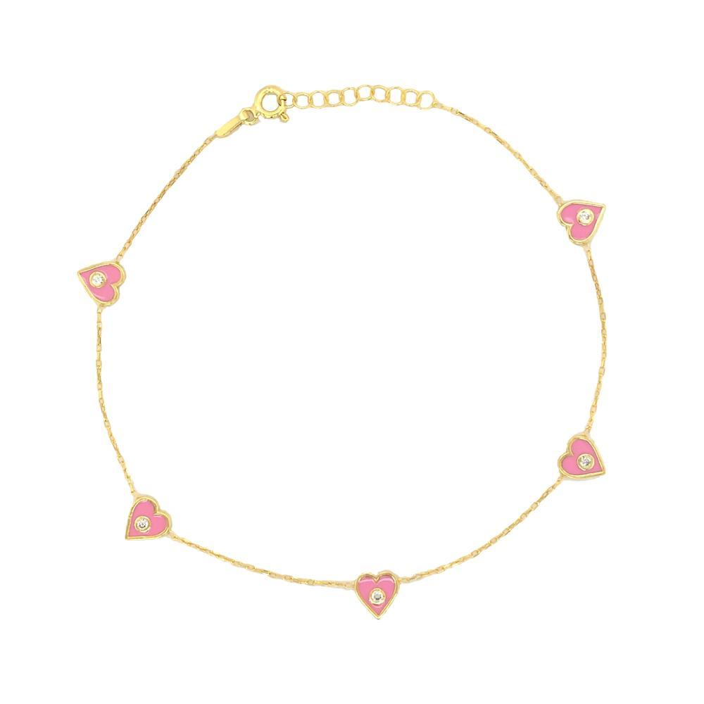 14k Diamond Heart Bracelet - PrettynGoldd