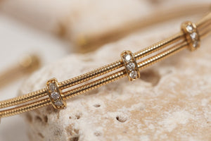 14K Diamond Open Style Bangle - PrettynGoldd