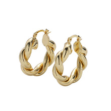 Load image into Gallery viewer, Capri Twist Hoops - PrettynGoldd
