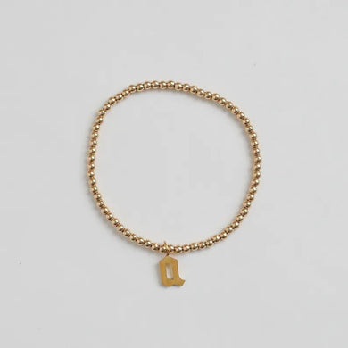 Initial Beaded Bracelet - PrettynGoldd
